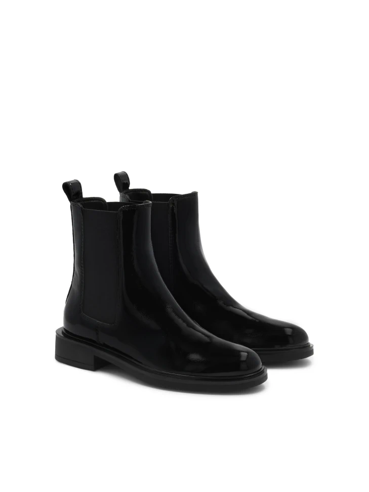 Kazar Black Crinkle-effect Chelsea Boots