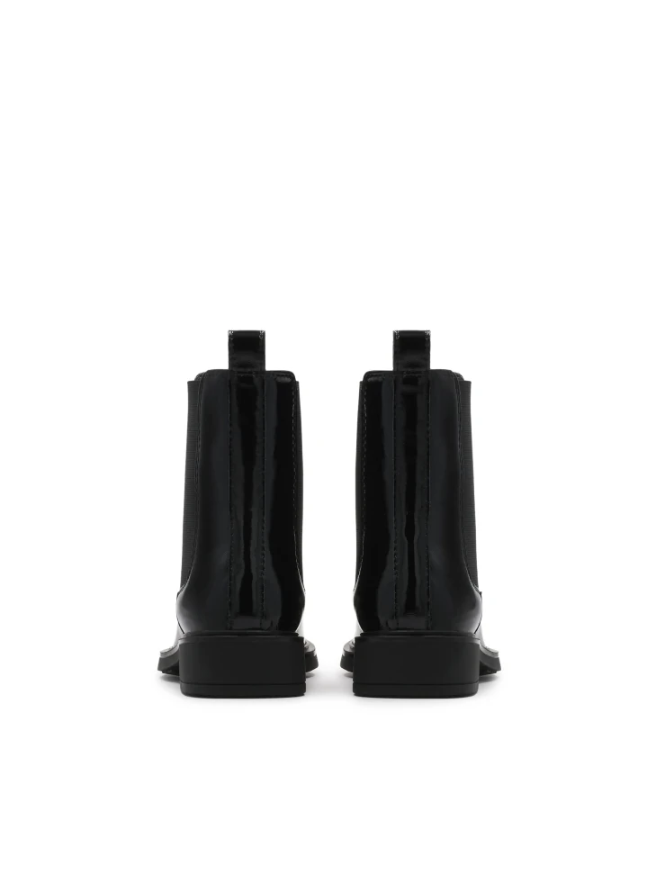 Kazar Black Crinkle-effect Chelsea Boots