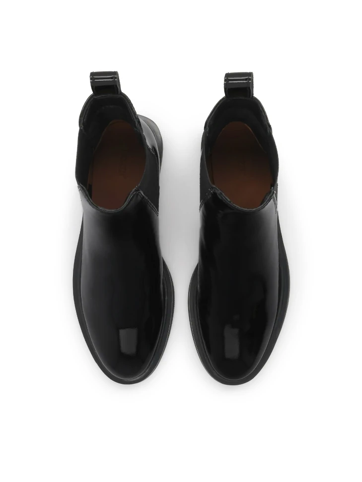 Kazar Black Crinkle-effect Chelsea Boots