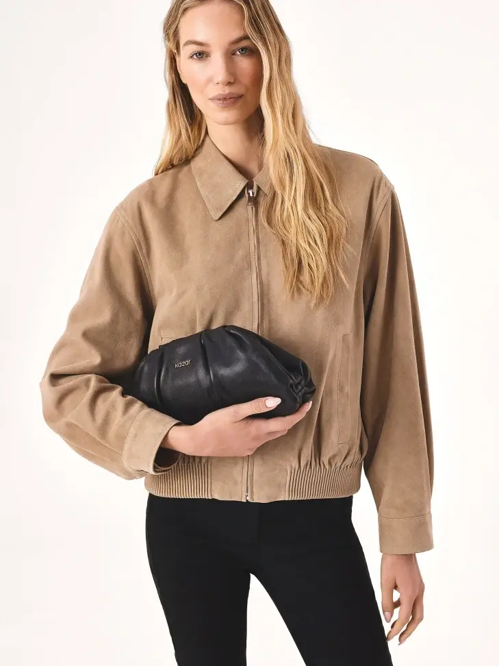 Kazar Black Crinkled Handbag