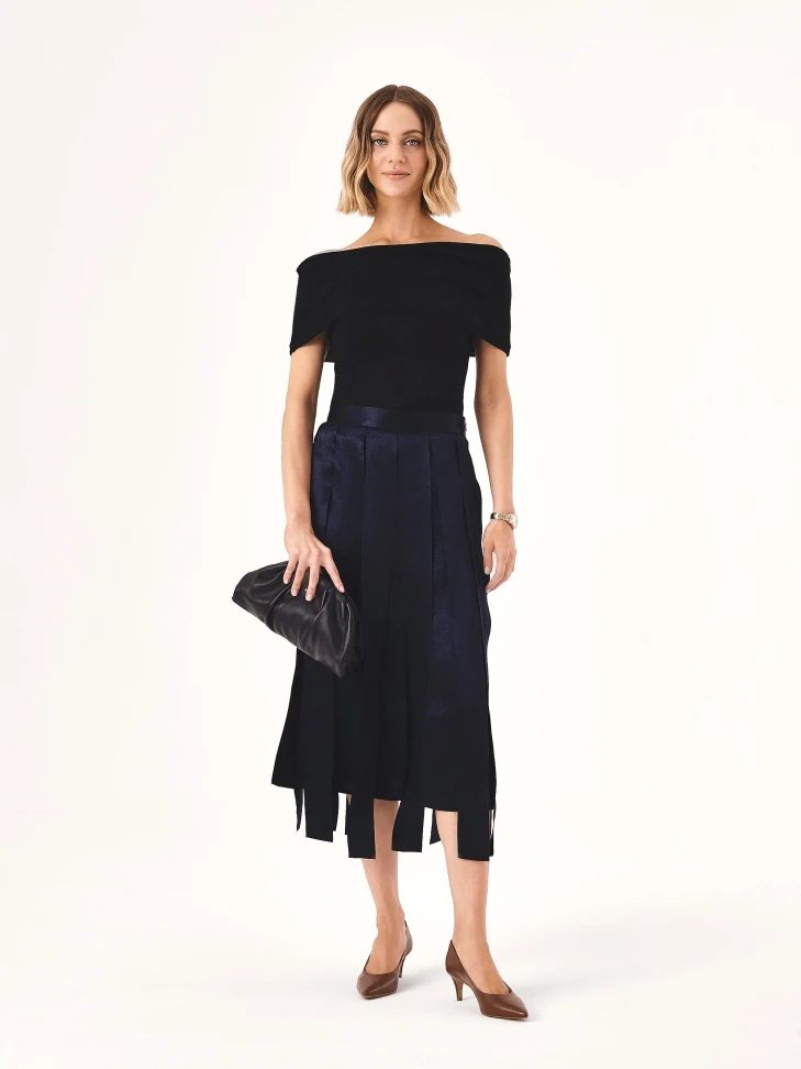 Kazar Black Crinkled Handbag