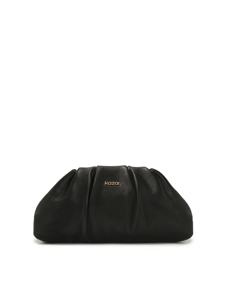 kazar Black crinkled handbag