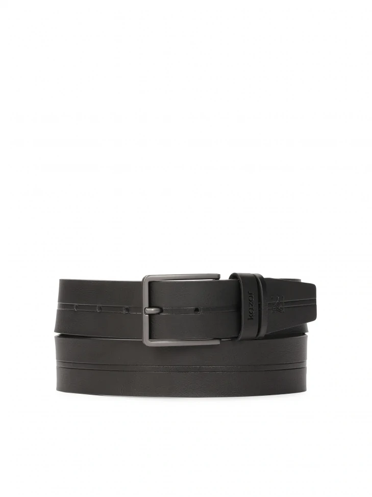 kazar Black decorated belt with matte buckle