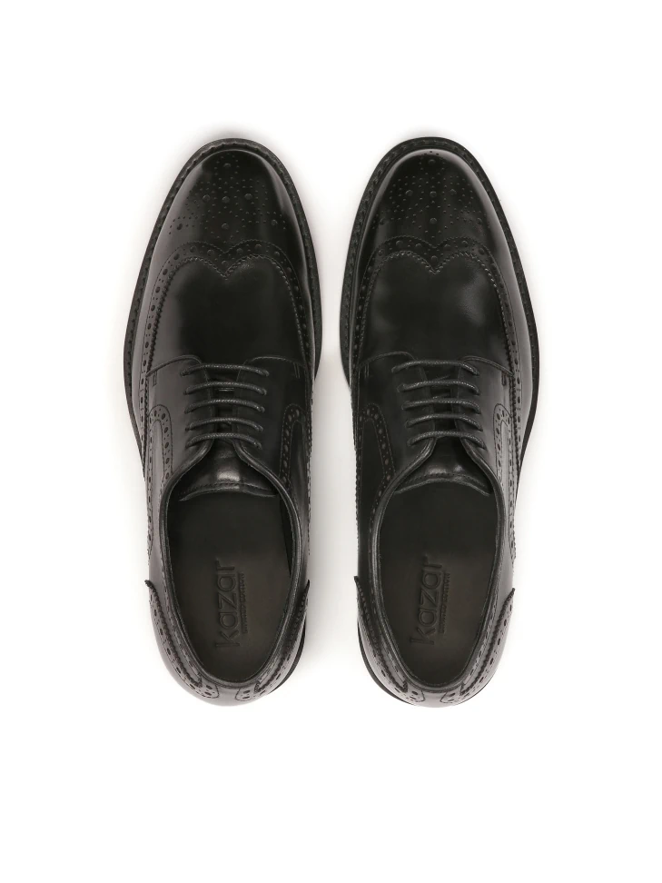 Kazar Black Elegant Brogue-style Shoes