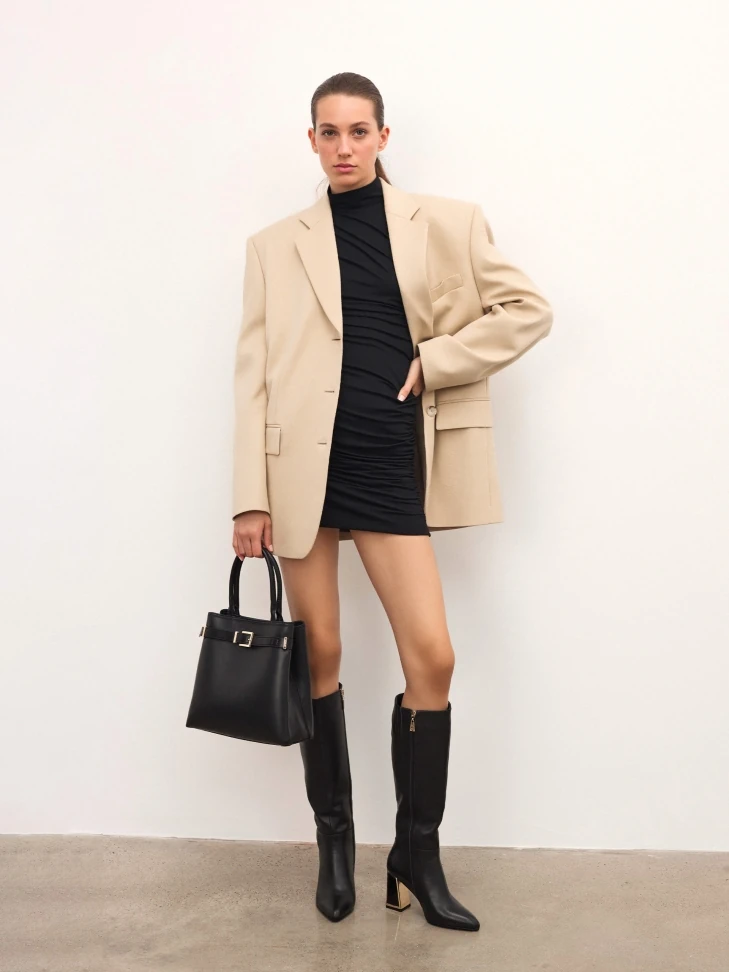 Kazar Black Elegant Handbag With Strap