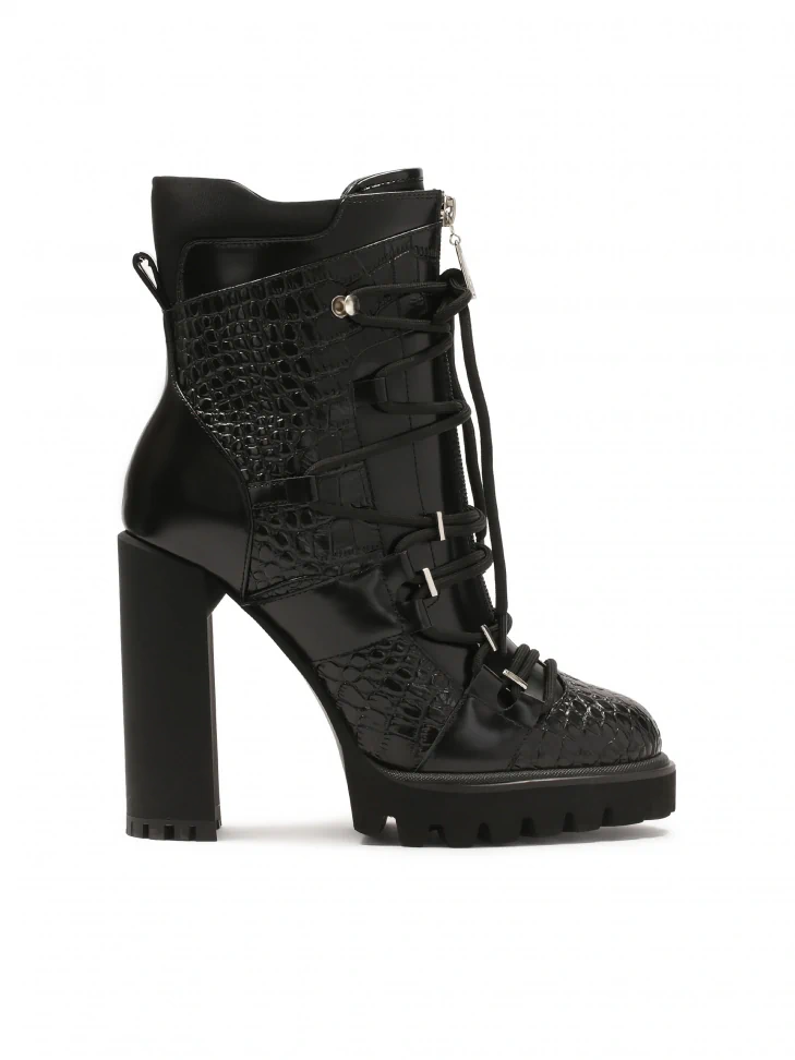 kazar Black embossed leather boots