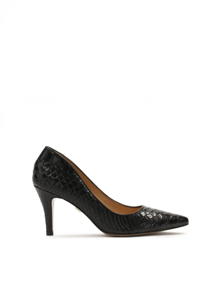 kazar Black embossed leather pumps