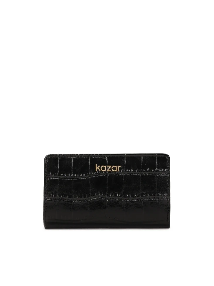 kazar Black embossed leather wallet