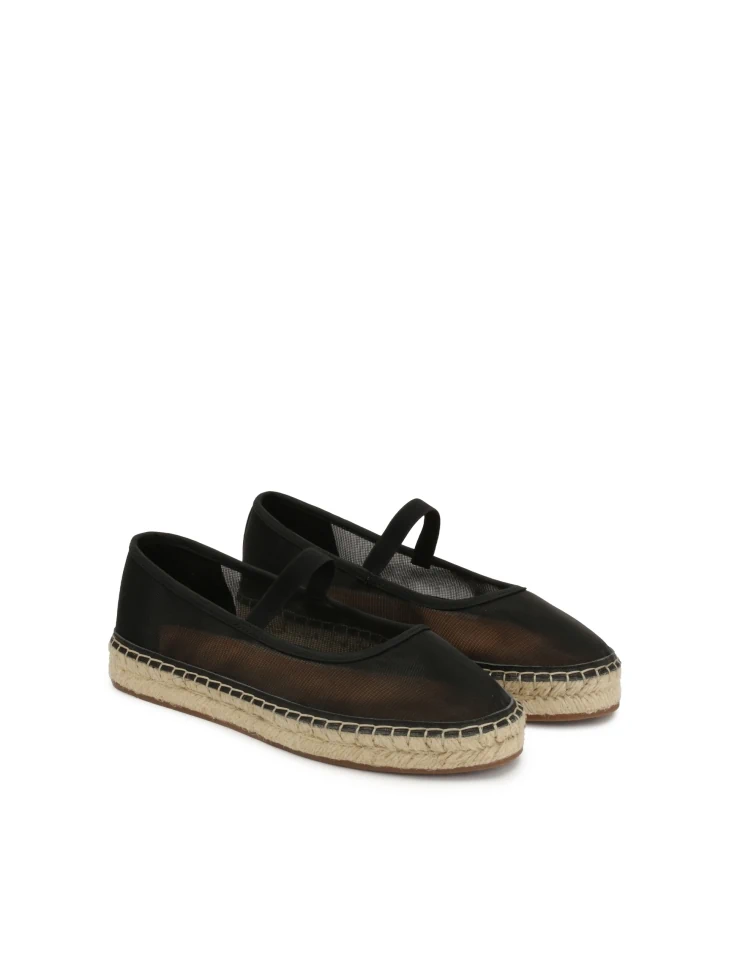 Kazar Black Espadrilles In See-through Fabric