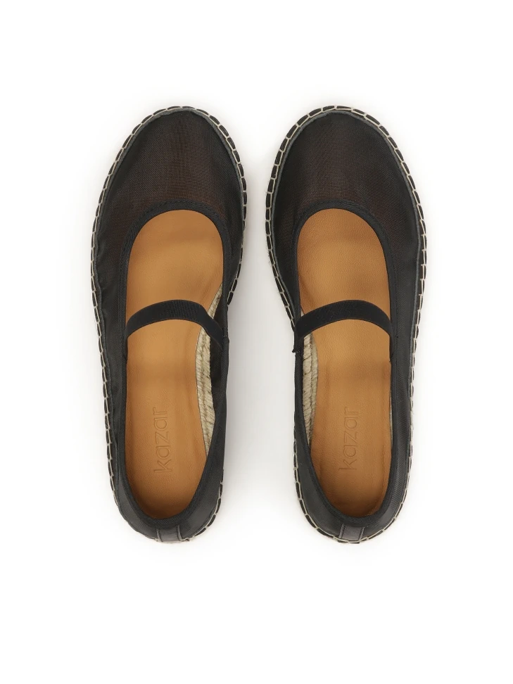 Kazar Black Espadrilles In See-through Fabric