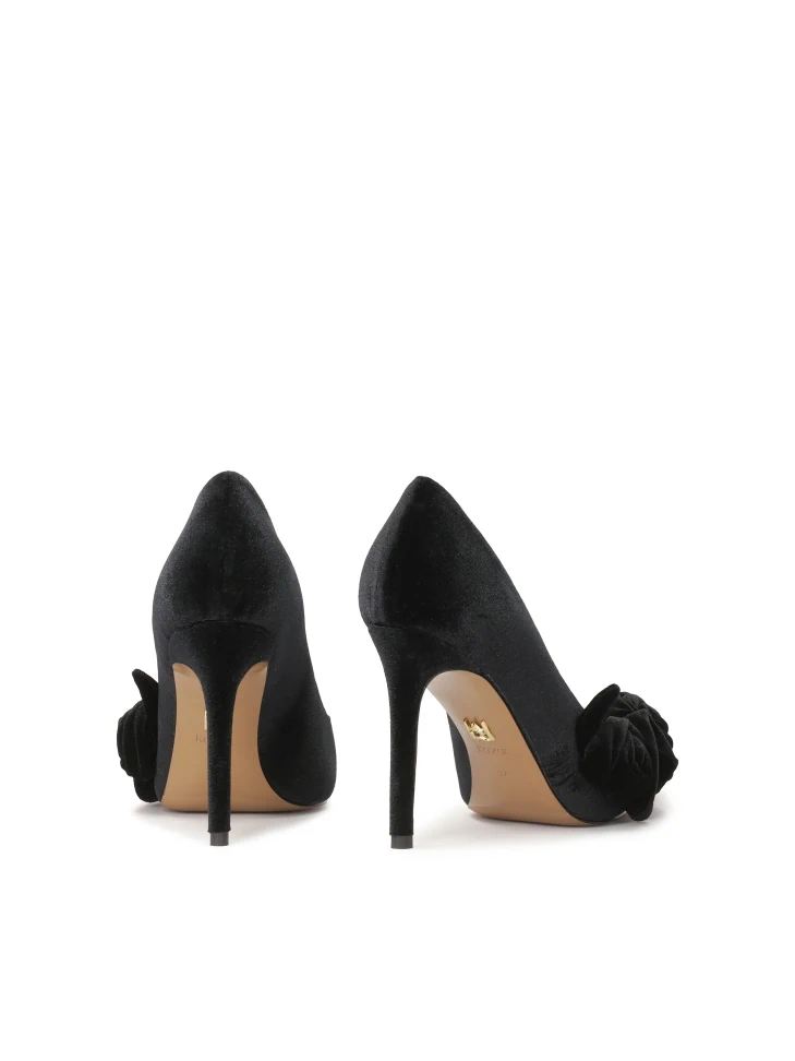 Kazar Black Evening Stilettos With Flowers