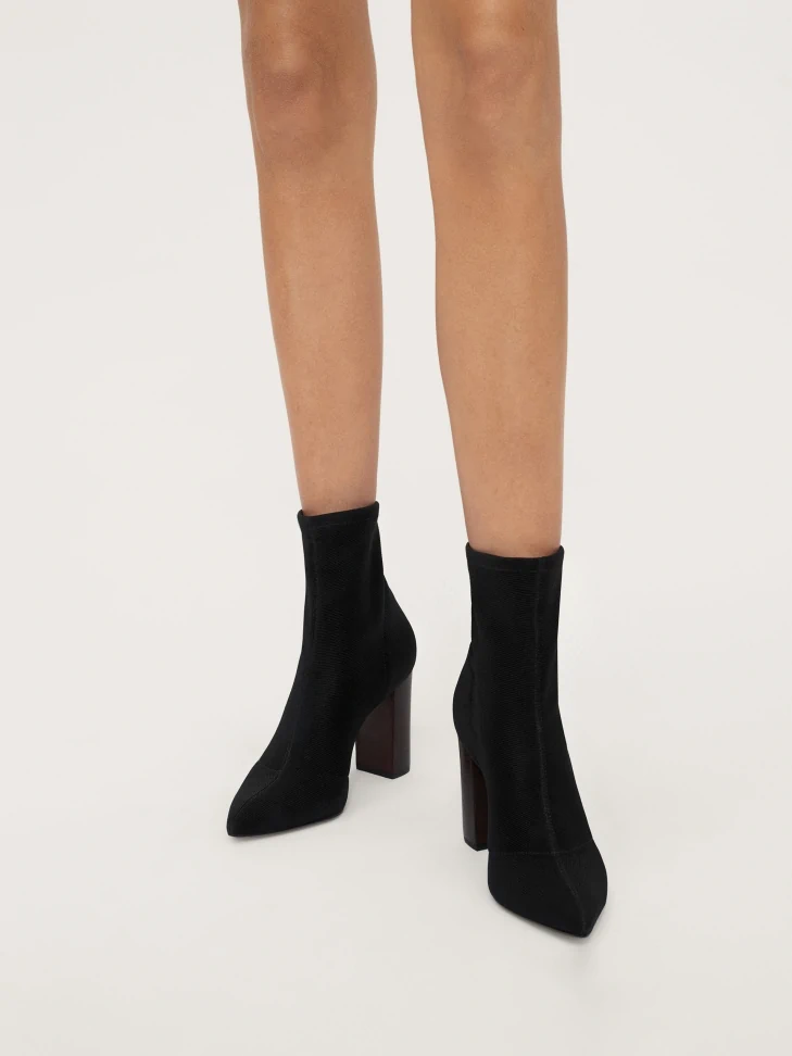 Kazar Black Fabric Boots With High Heels