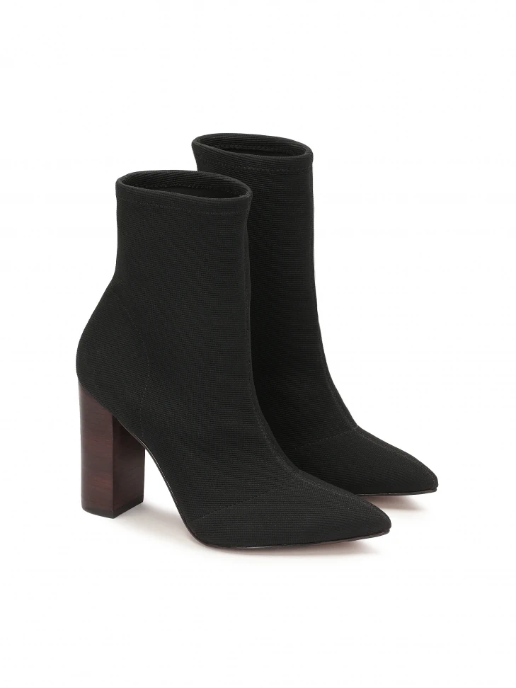 Kazar Black Fabric Boots With High Heels