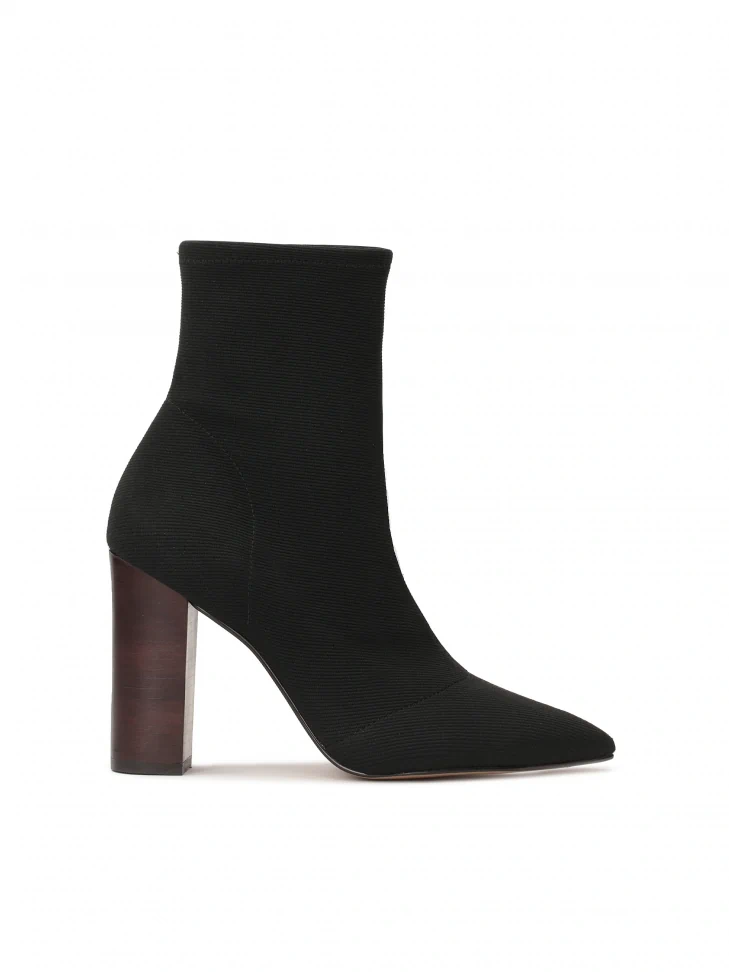 kazar Black fabric boots with high heels