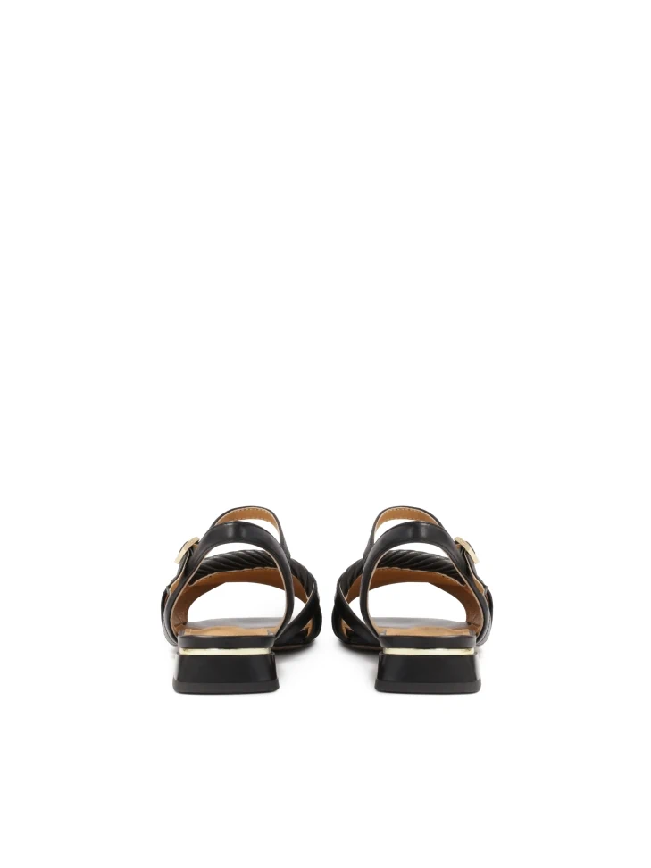Kazar Black Flat-heeled Sandals