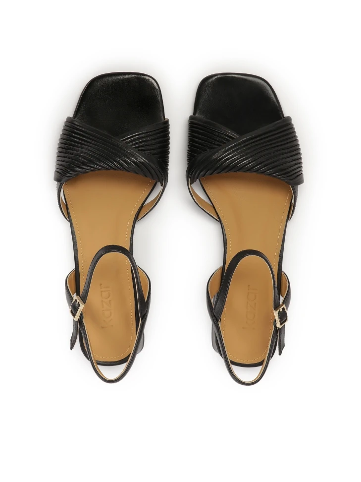 Kazar Black Flat-heeled Sandals