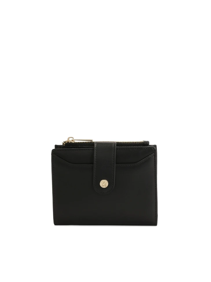 Kazar Black Flat Leather Wallet