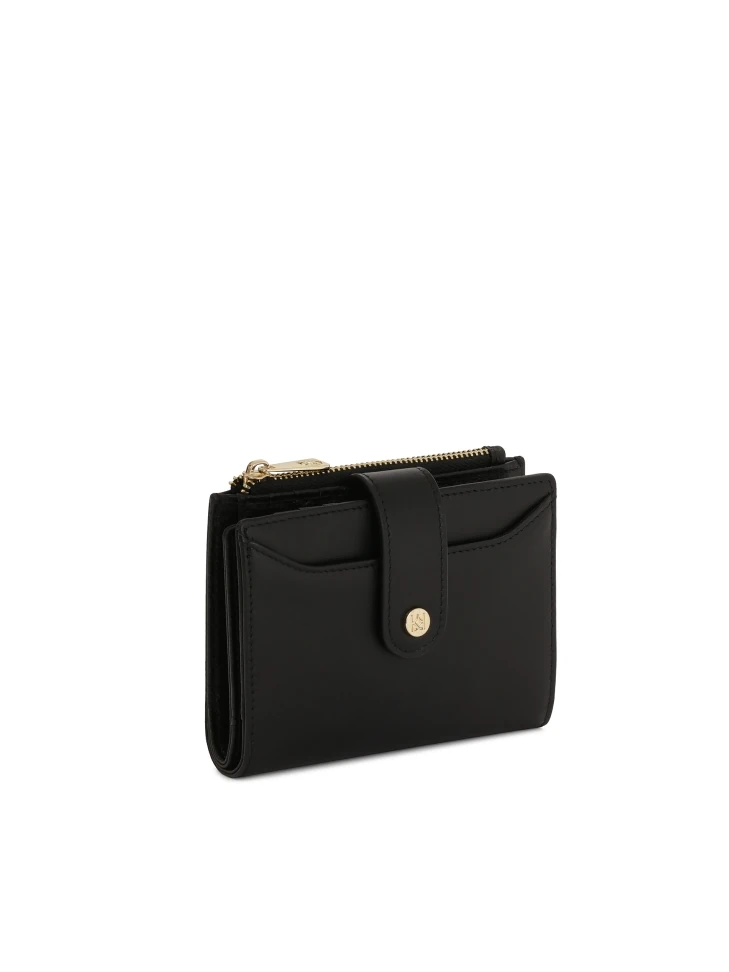 Kazar Black Flat Leather Wallet