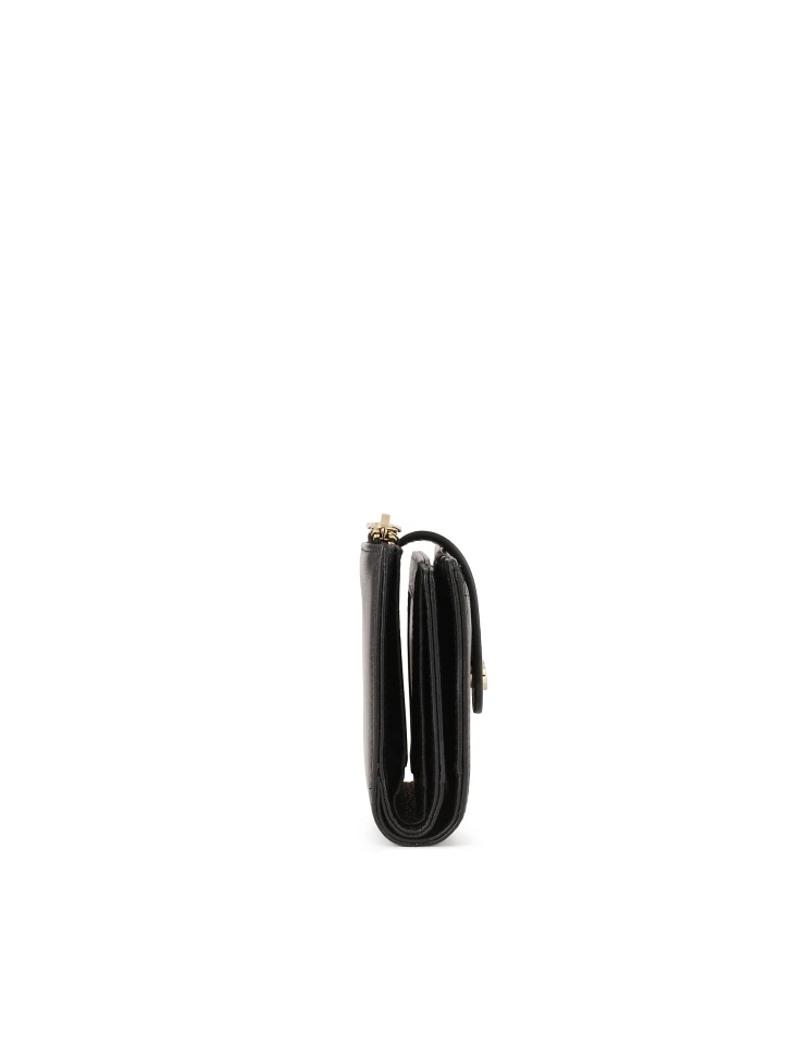 Kazar Black Flat Leather Wallet