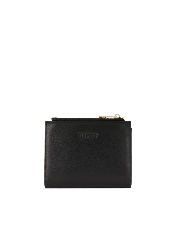 kazar Black flat leather wallet