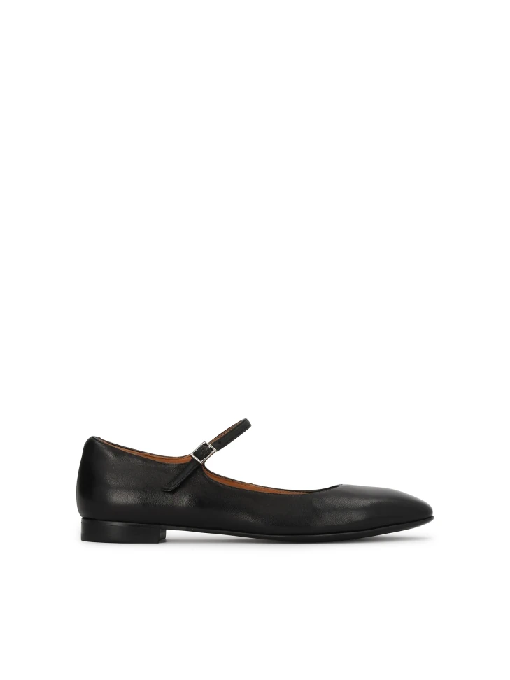 kazar Black flat pumps with strap