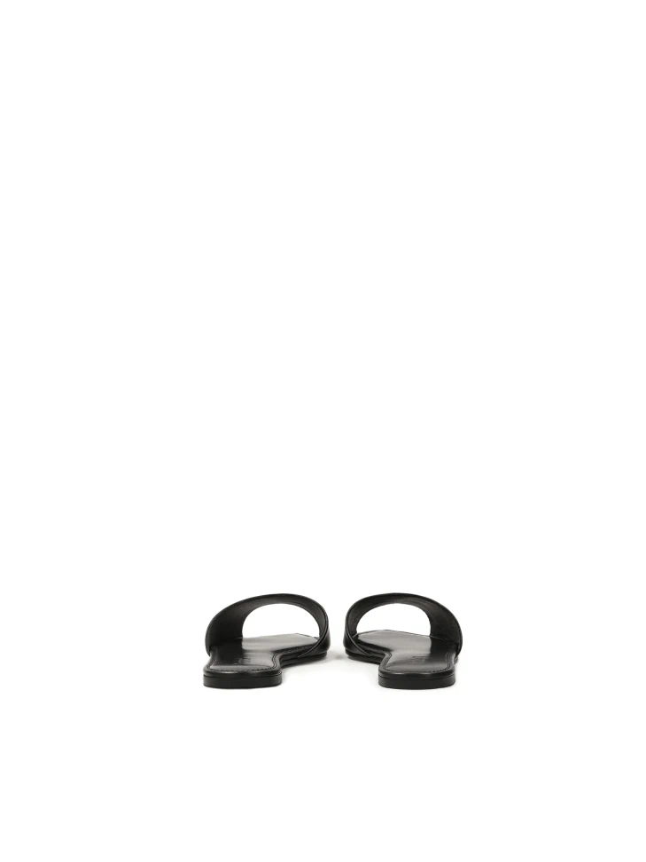 Kazar Black Flat Slides With Extended Noses