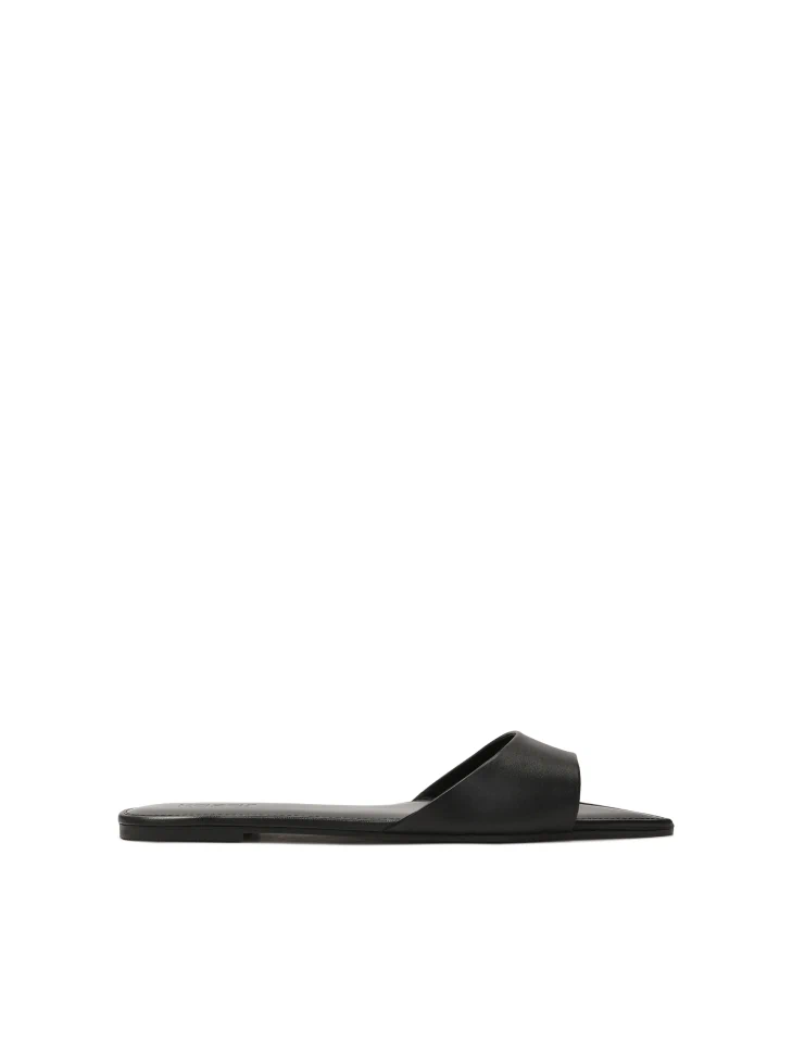 kazar Black flat slides with extended noses