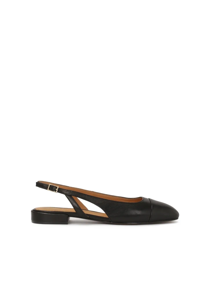 kazar Black flat sole pumps with cutout upper