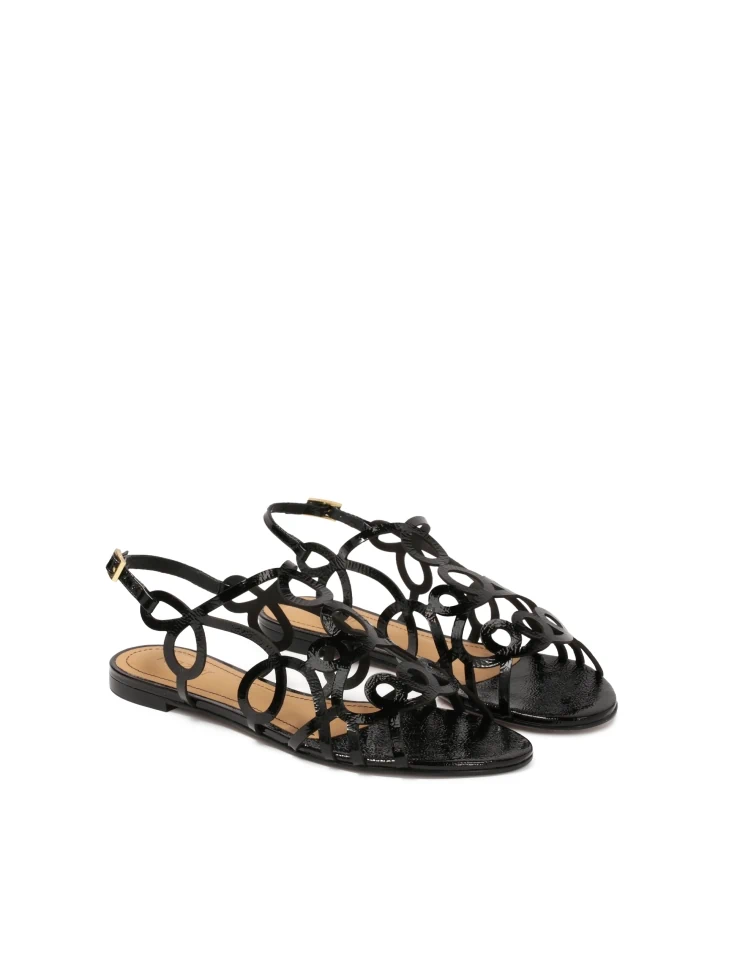Kazar Black Flat Sole Sandals
