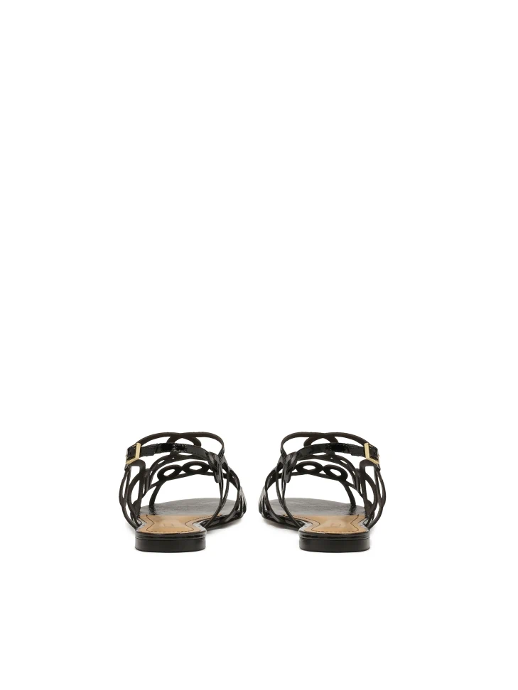 Kazar Black Flat Sole Sandals
