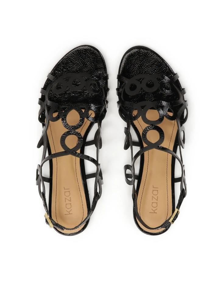 Kazar Black Flat Sole Sandals