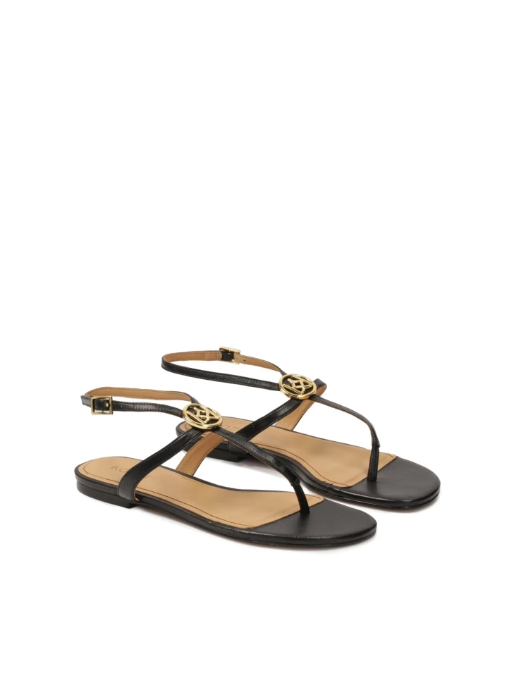 Kazar Black Flip Flop Style Sandals