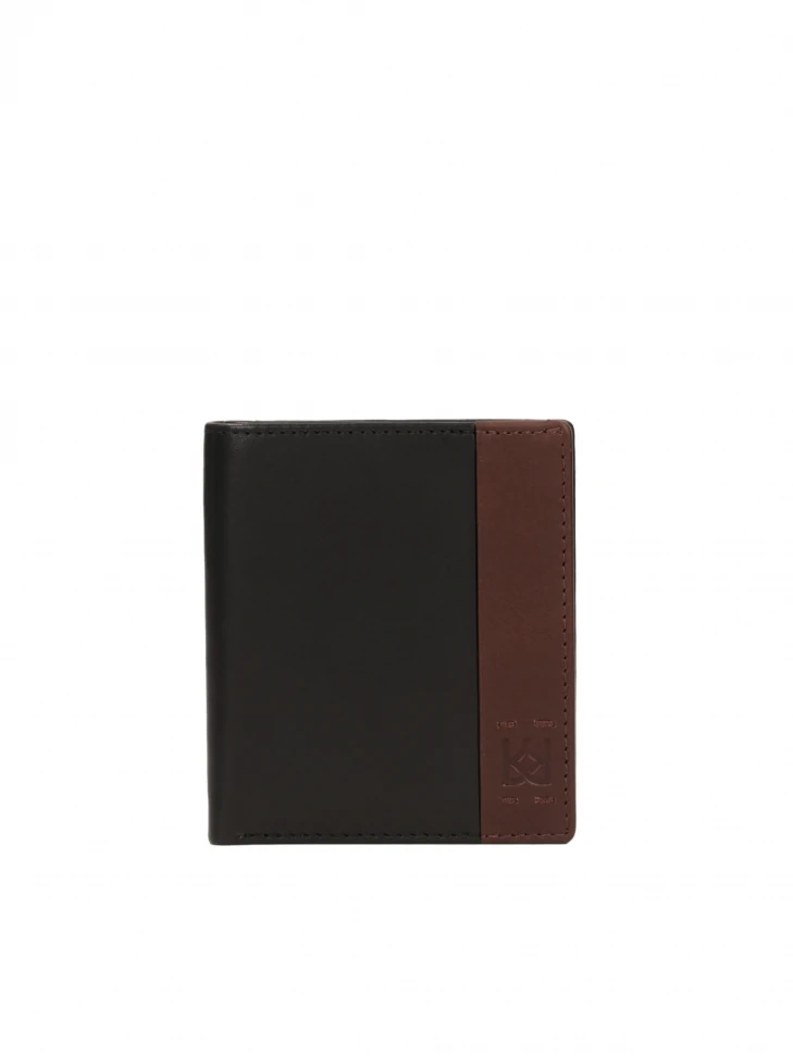 kazar Black folding wallet with brown insert