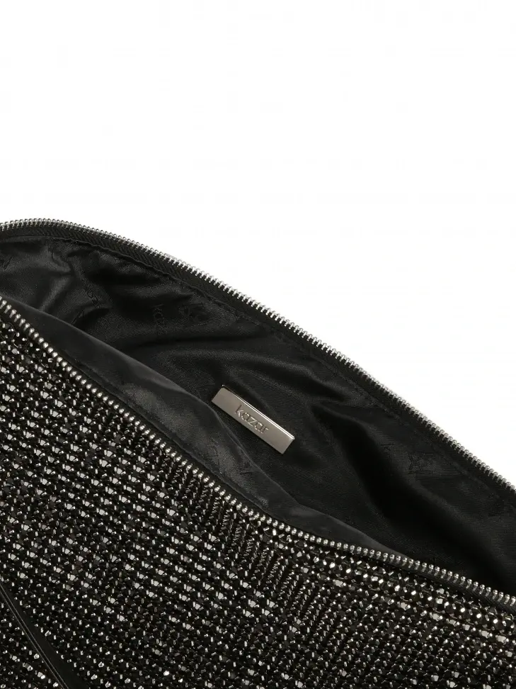 Kazar Black Handbag Embellished With Zircons