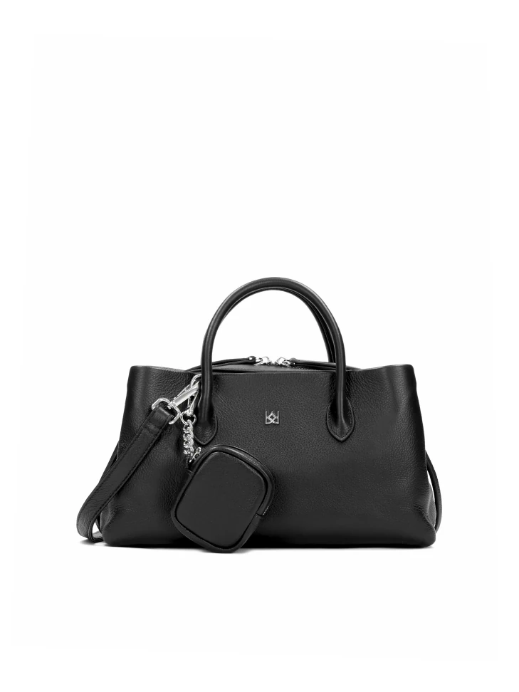 Kazar Black Handbag With A Unique Shape