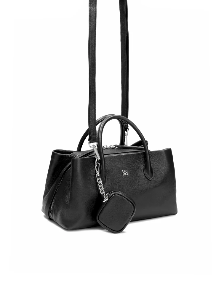 Kazar Black Handbag With A Unique Shape