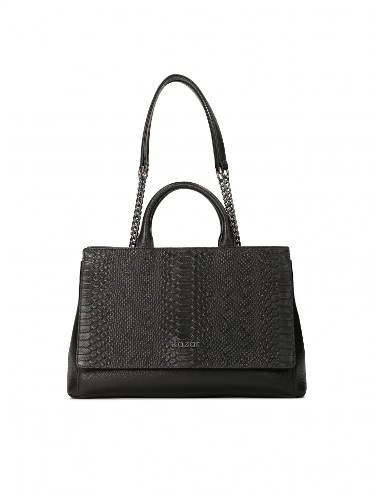 kazar Black handbag with an unusual shape