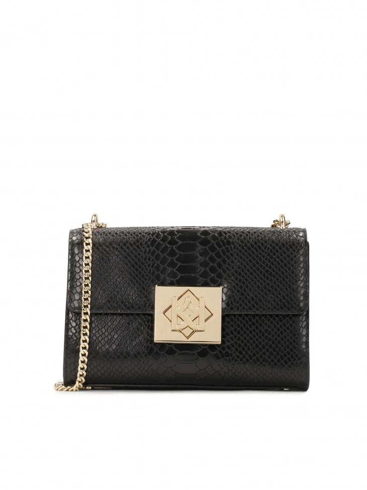 kazar Black handbag with exotic pattern