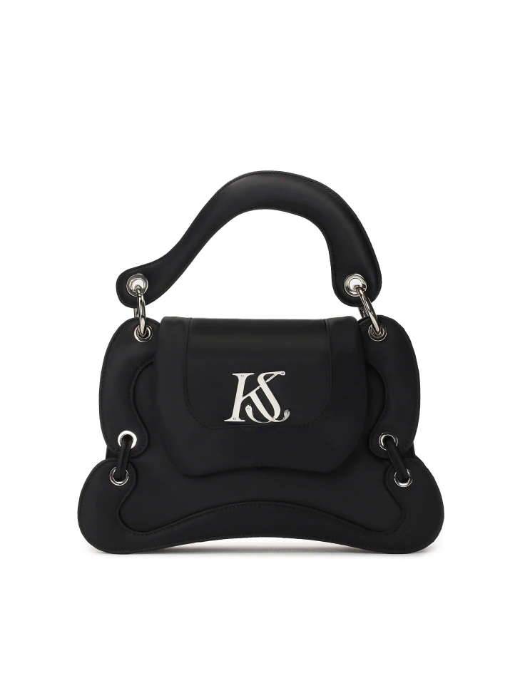 kazar Black handbag with irregular shape