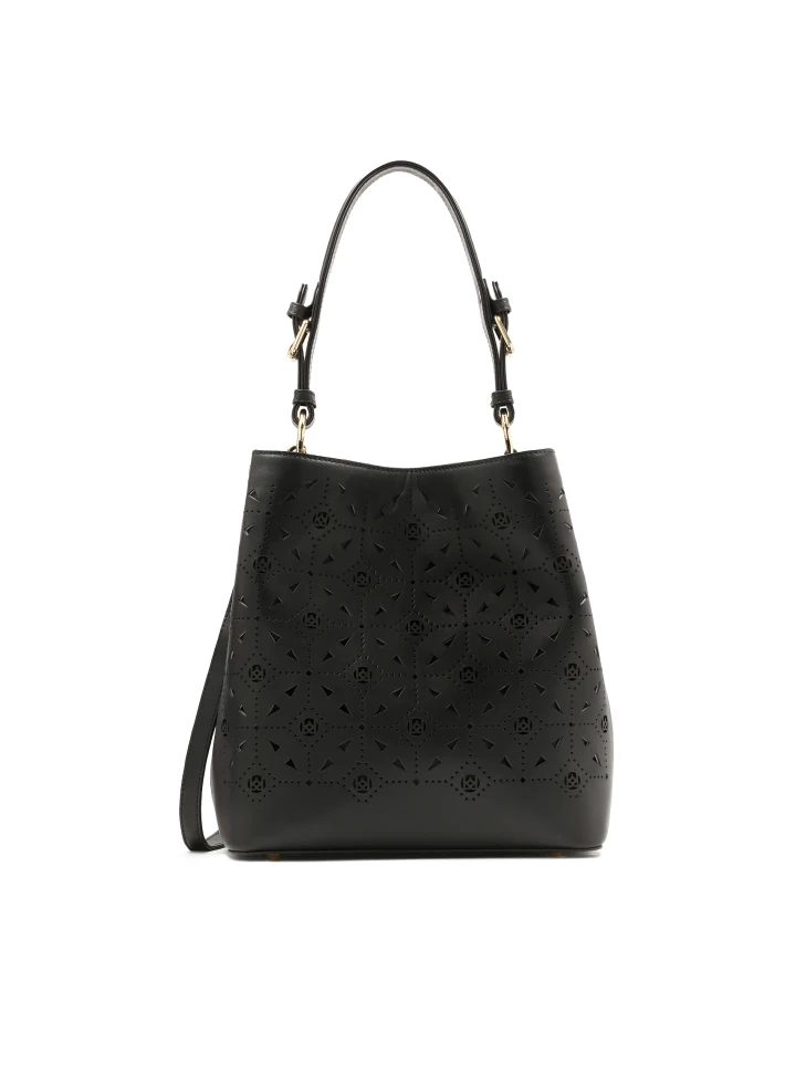 kazar Black handbag with openwork decoration