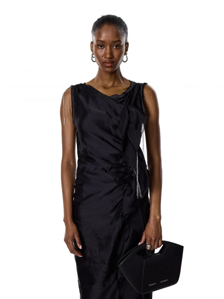 Kazar Black Handbag With Rigid Construction