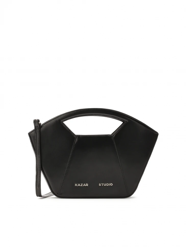 kazar Black handbag with rigid construction
