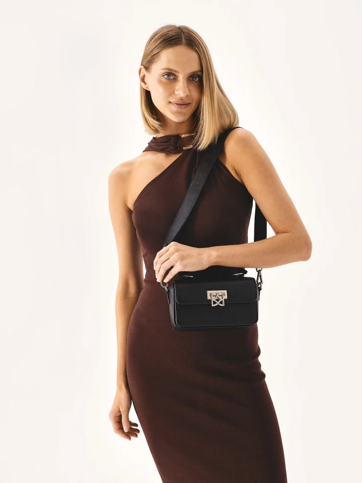 Kazar Black Handbag With Rigid Regular Form