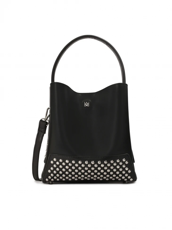 kazar Black handbag with silver rivets