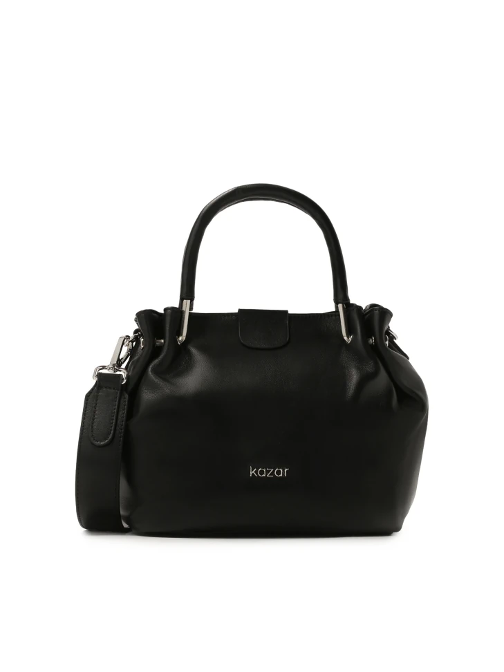 kazar Black handbag with stiff hand grips