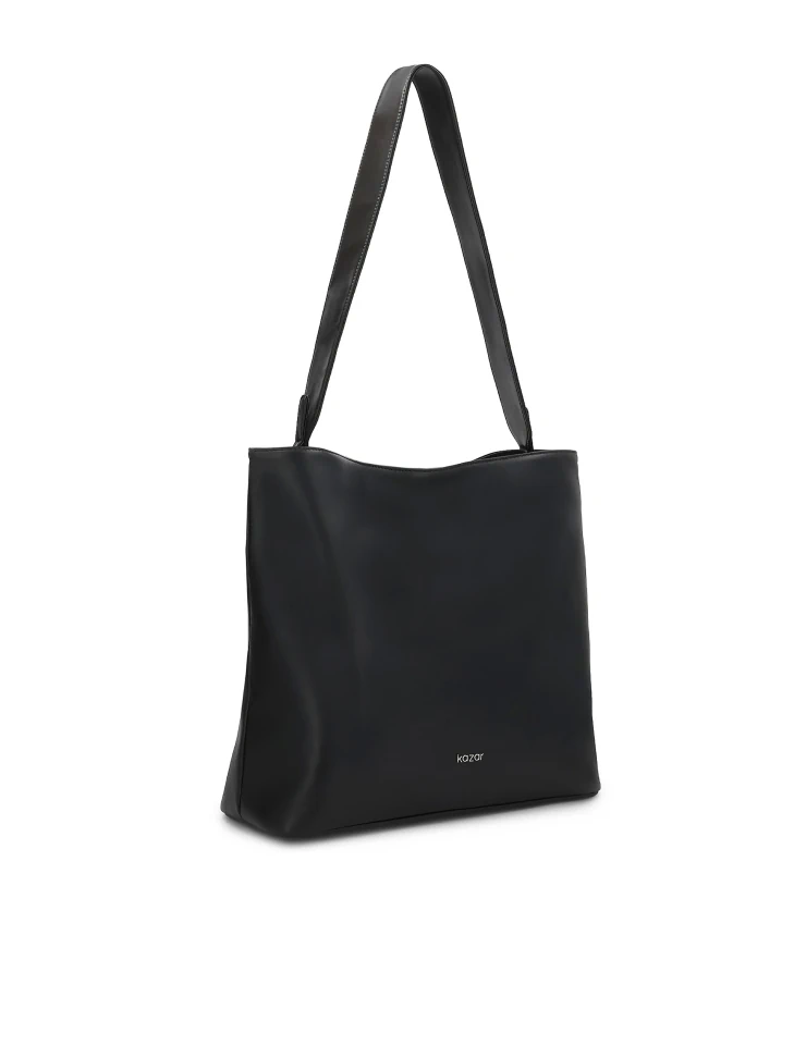 Kazar Black Handbag With Two Ways Of Carrying