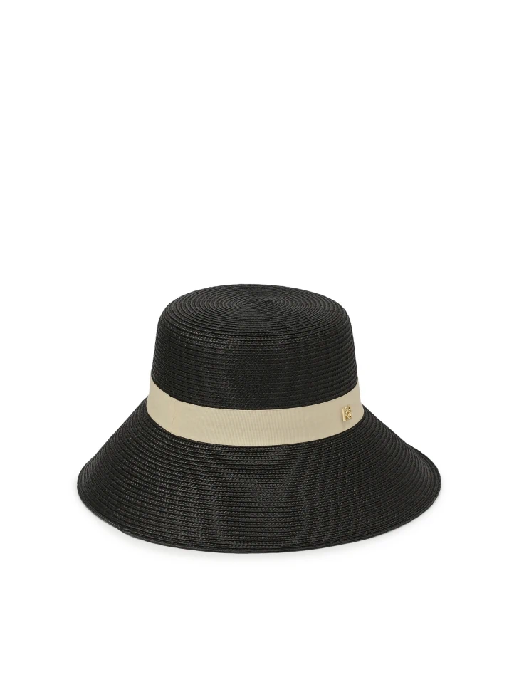 Kazar Black Hat With Beige Brim