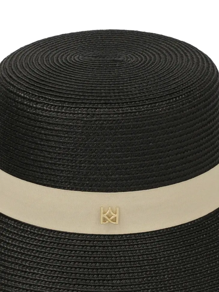 Kazar Black Hat With Beige Brim