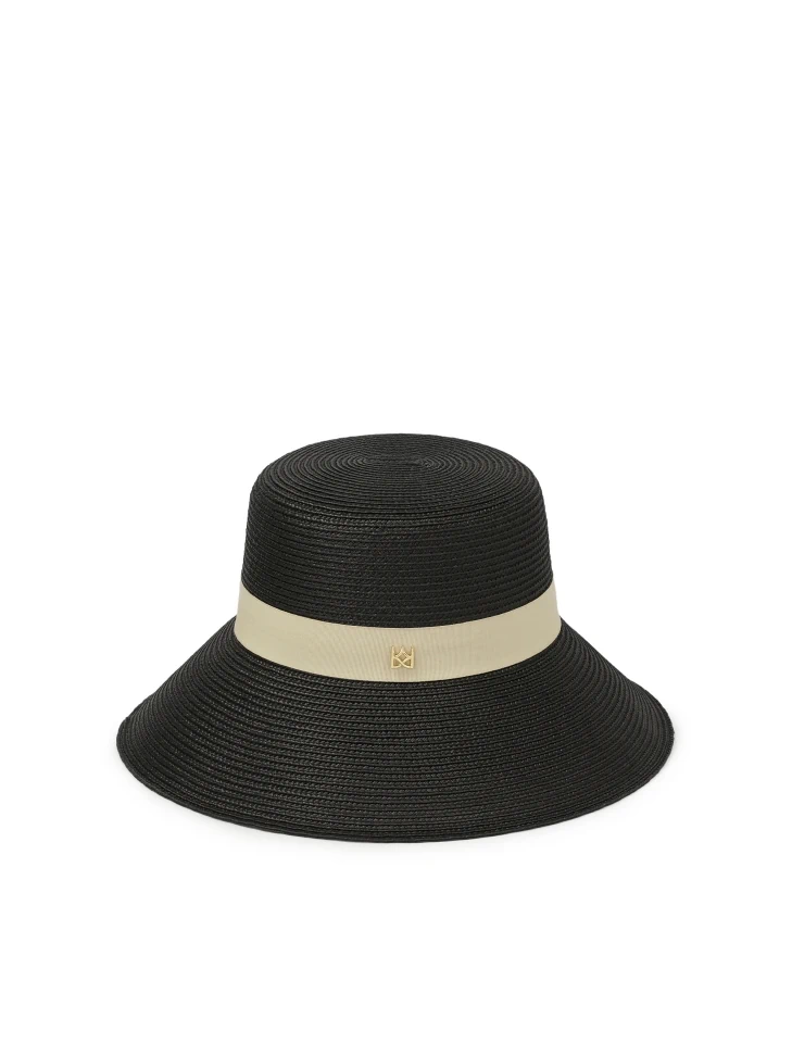 kazar Black hat with beige brim
