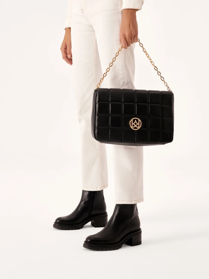 Kazar Black Heeled Boots With A Simple Upper